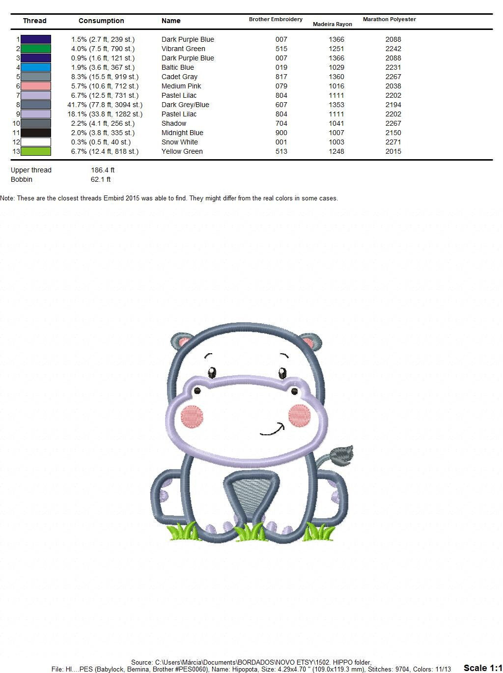 Hippo embroidery designs - Safari embroidery design machine embroidery pattern - Animal embroidery file hippo applique pattern download pes