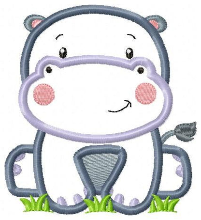 Hippo embroidery designs - Safari embroidery design machine embroidery pattern - Animal embroidery file hippo applique pattern download pes