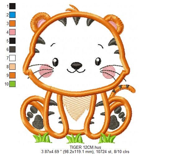 Tiger embroidery design - Forest animals embroidery designs machine embroidery pattern - Tiger applique embroidery - Instant download pes