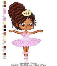 Charger l&#39;image dans la galerie, Ballerina embroidery designs - Ballet embroidery design machine embroidery pattern - instant download Curly hair girl embroidery file dancer
