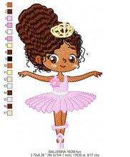 Charger l&#39;image dans la galerie, Ballerina embroidery designs - Ballet embroidery design machine embroidery pattern - instant download Curly hair girl embroidery file dancer
