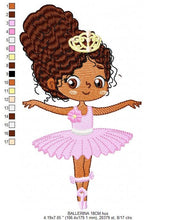 Cargar imagen en el visor de la galería, Ballerina embroidery designs - Ballet embroidery design machine embroidery pattern - instant download Curly hair girl embroidery file dancer
