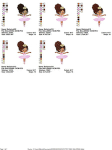 Ballerina embroidery designs - Ballet embroidery design machine embroidery pattern - instant download Curly hair girl embroidery file dancer