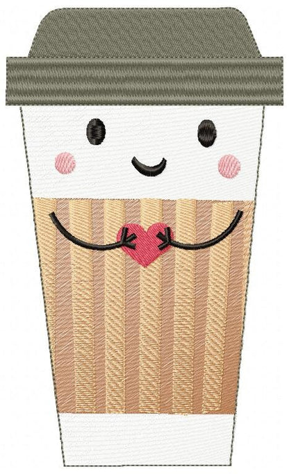 Coffee embroidery design - Coffeepot embroidery designs machine embroidery pattern - Kitchen embroidery file - Apron tea towel party jef pes