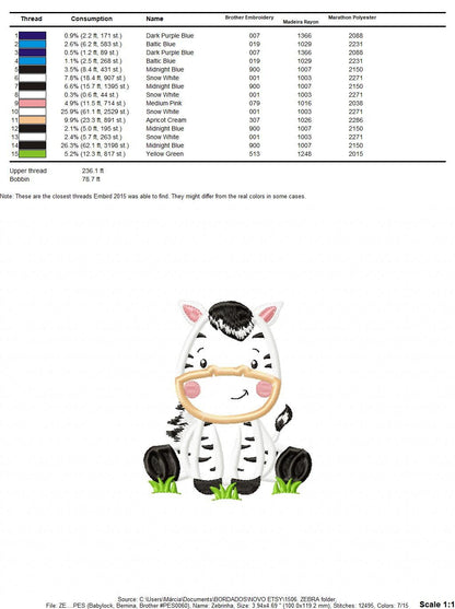 Zebra embroidery designs - Animal embroidery design machine embroidery pattern - Safari embroidery file - Zebra applique design download