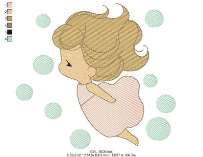 Fairy embroidery designs - Baby girl embroidery design machine embroidery pattern - Pixie embroidery file - Fairy design Instant Download Marcia Embroidery