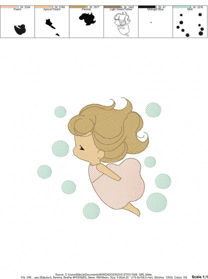 Fairy embroidery designs - Baby girl embroidery design machine embroidery pattern - Pixie embroidery file - Fairy design Instant Download Marcia Embroidery