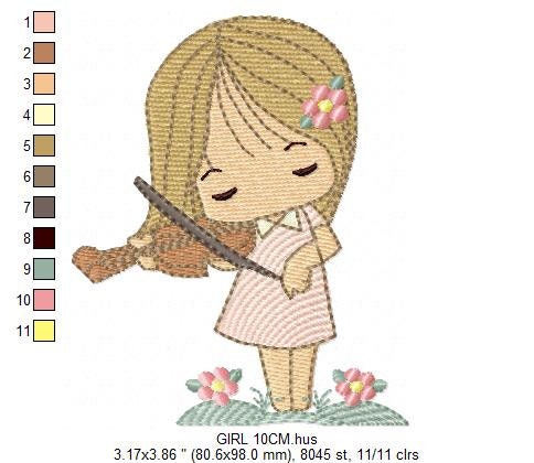 Violinist embroidery designs - Fairy embroidery design machine embroidery pattern - Pixie embroidery file - Fairy design Instant Download