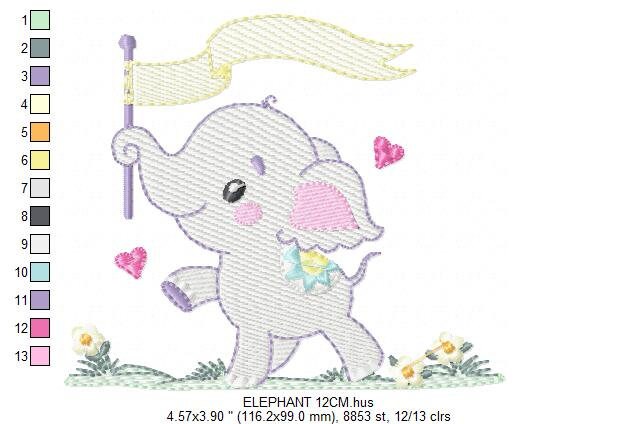 Elephant embroidery designs -  Animal embroidery design machine embroidery pattern - Baby boy embroidery file - instant download pes jef vip