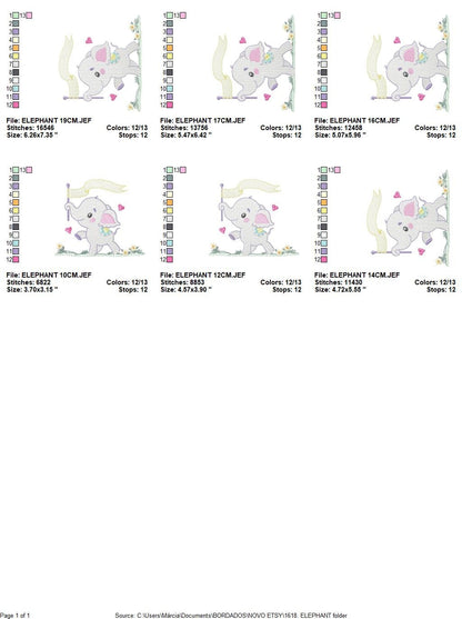 Elephant embroidery designs -  Animal embroidery design machine embroidery pattern - Baby boy embroidery file - instant download pes jef vip