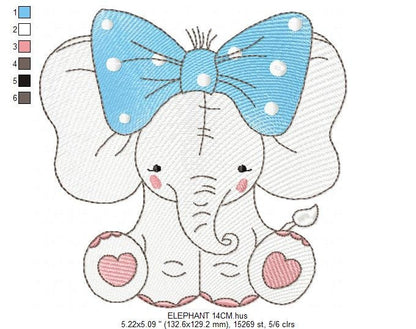 Elephant embroidery designs - Animal machine embroidery pattern - Baby girl embroidery file - kid embroidery elephant design pes download Marcia Embroidery