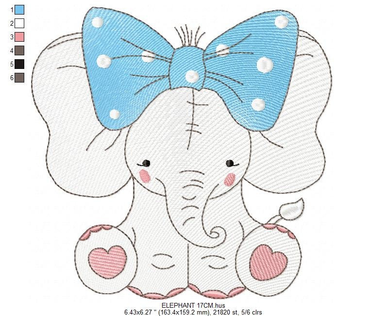 Elephant embroidery designs - Animal machine embroidery pattern - Baby girl embroidery file - kid embroidery elephant design pes download Marcia Embroidery