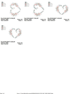 Heart with roses embroidery designs - Flower embroidery design machine embroidery pattern - Monogram Frame embroidery file - pes jef vip vp3