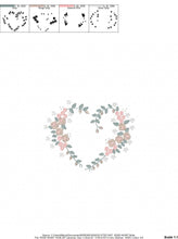 Load image into Gallery viewer, Heart with roses embroidery designs - Flower embroidery design machine embroidery pattern - Monogram Frame embroidery file - pes jef vip vp3
