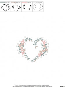 Heart with roses embroidery designs - Flower embroidery design machine embroidery pattern - Monogram Frame embroidery file - pes jef vip vp3