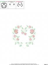 Carica l&#39;immagine nel visualizzatore di Gallery, Heart with roses embroidery designs - Flower embroidery design machine embroidery pattern - Monogram Frame embroidery file - pes jef vip vp3
