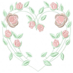 Heart with roses embroidery designs - Flower embroidery design machine embroidery pattern - Monogram Frame embroidery file - pes jef vip vp3