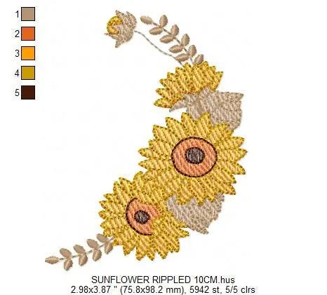 Flowers embroidery designs - Flower corner embroidery design machine embroidery pattern - Towel embroidery file Marcia Embroidery