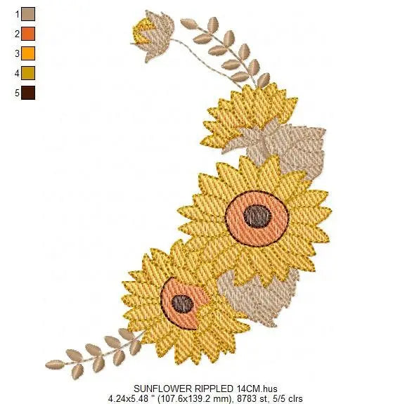 Flowers embroidery designs - Flower corner embroidery design machine embroidery pattern - Towel embroidery file Marcia Embroidery