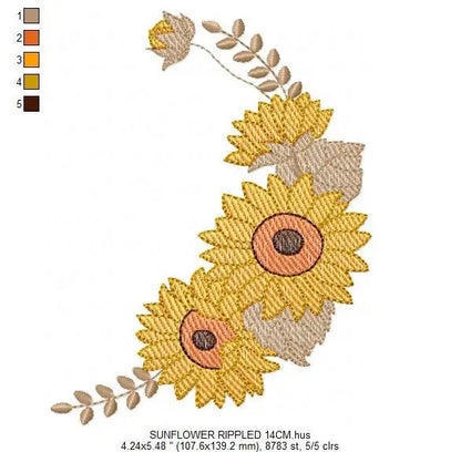 Flowers embroidery designs - Flower corner embroidery design machine embroidery pattern - Towel embroidery file Marcia Embroidery