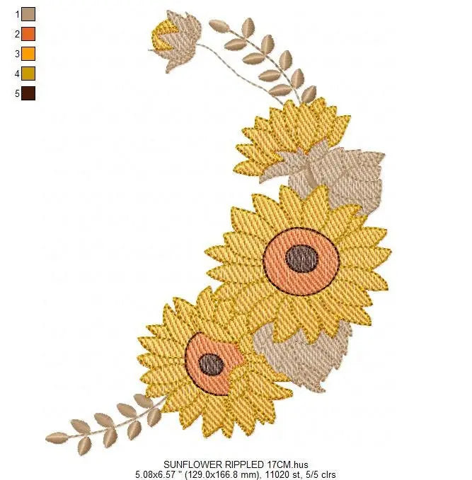Flowers embroidery designs - Flower corner embroidery design machine embroidery pattern - Towel embroidery file Marcia Embroidery