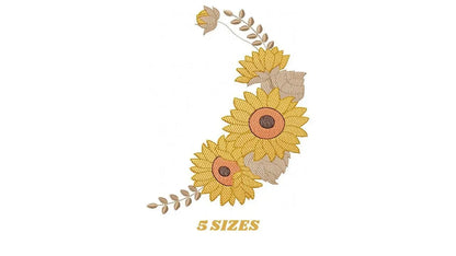 Flowers embroidery designs - Flower corner embroidery design machine embroidery pattern - Towel embroidery file Marcia Embroidery