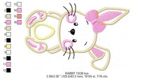 Charger l&#39;image dans la galerie, Bunny embroidery design - Rabbit embroidery designs machine embroidery pattern - Baby girl embroidery file - Easter Bunny applique download
