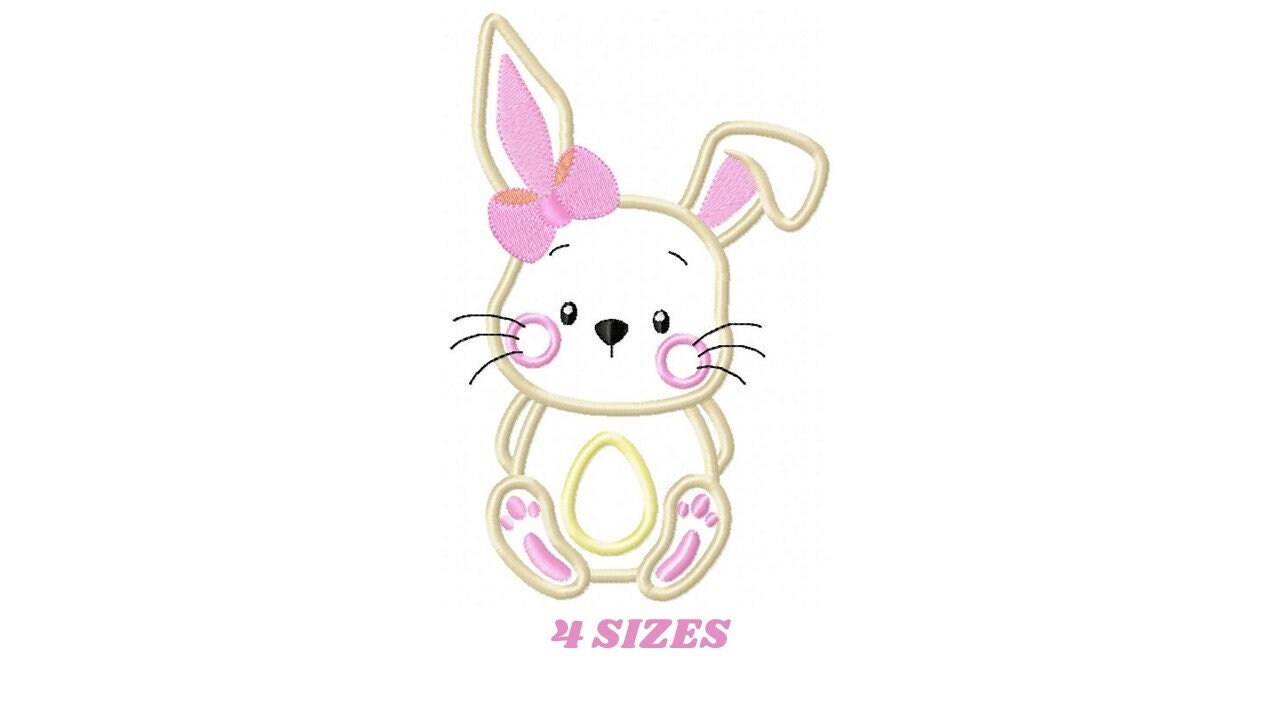 Bunny embroidery design - Rabbit embroidery designs machine embroidery pattern - Baby girl embroidery file - Easter Bunny applique download