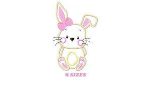 Bunny embroidery design - Rabbit embroidery designs machine embroidery pattern - Baby girl embroidery file - Easter Bunny applique download