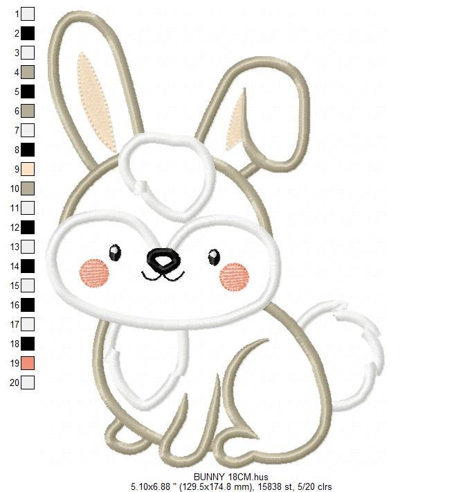 Bunny embroidery design - Rabbit embroidery designs machine embroidery pattern - Baby boy embroidery file - rabbit applique design download Marcia Embroidery