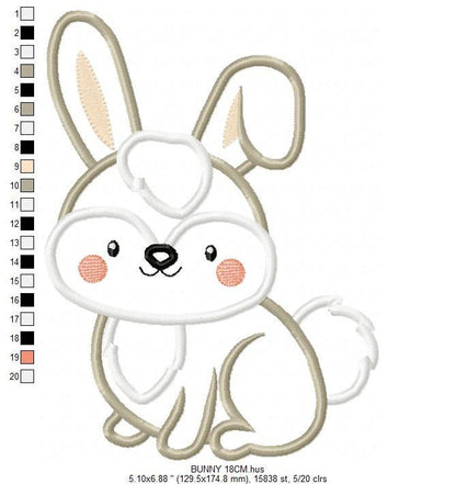 Bunny embroidery design - Rabbit embroidery designs machine embroidery pattern - Baby boy embroidery file - rabbit applique design download Marcia Embroidery