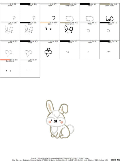 Bunny embroidery design - Rabbit embroidery designs machine embroidery pattern - Baby boy embroidery file - rabbit applique design download Marcia Embroidery