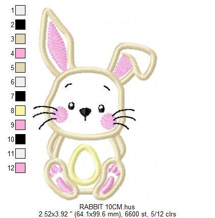 Bunny embroidery design - Rabbit embroidery designs machine embroidery pattern - Baby boy embroidery file - Rabbit applique Easter download