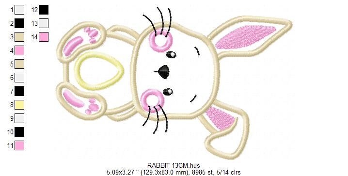 Bunny embroidery design - Rabbit embroidery designs machine embroidery pattern - Baby boy embroidery file - Rabbit applique Easter download