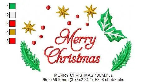 Merry Xmas embroidery designs - Christmas embroidery design machine embroidery pattern - Winter Holiday embroidery file instant download pes Marcia Embroidery