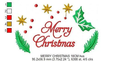 Merry Xmas embroidery designs - Christmas embroidery design machine embroidery pattern - Winter Holiday embroidery file instant download pes Marcia Embroidery