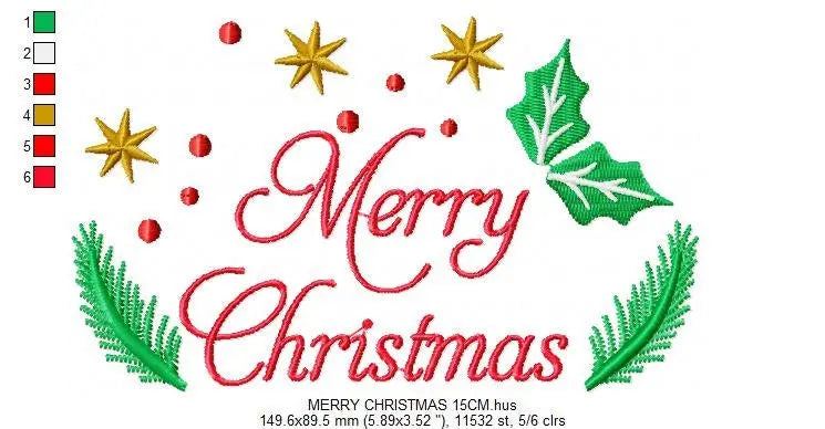 Merry Xmas embroidery designs - Christmas embroidery design machine embroidery pattern - Winter Holiday embroidery file instant download pes Marcia Embroidery