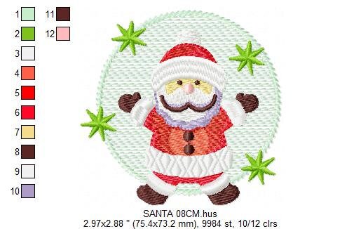 Xmas embroidery designs - Santa Claus embroidery design machine embroidery pattern - Christmas embroidery file - instant download pes jef