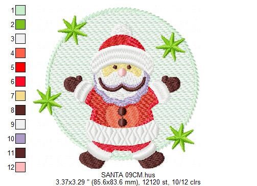 Xmas embroidery designs - Santa Claus embroidery design machine embroidery pattern - Christmas embroidery file - instant download pes jef