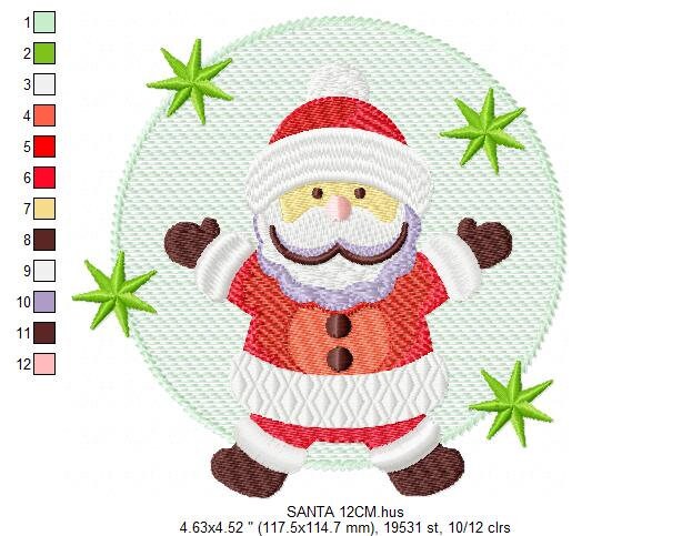 Xmas embroidery designs - Santa Claus embroidery design machine embroidery pattern - Christmas embroidery file - instant download pes jef