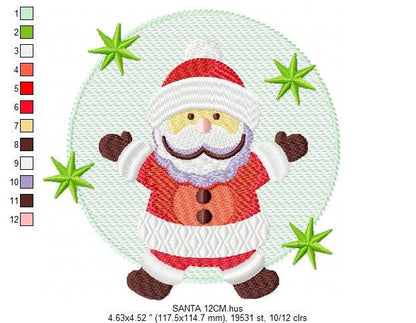 Xmas embroidery designs - Santa Claus embroidery design machine embroidery pattern - Christmas embroidery file - instant download pes jef