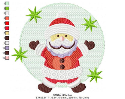 Xmas embroidery designs - Santa Claus embroidery design machine embroidery pattern - Christmas embroidery file - instant download pes jef