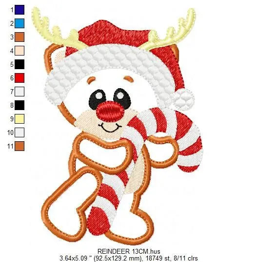 Rudolf Reindeer Embroidery Design - Xmas embroidery designs machine embroidery pattern - Christmas Holiday embroidery file instant download Marcia Embroidery