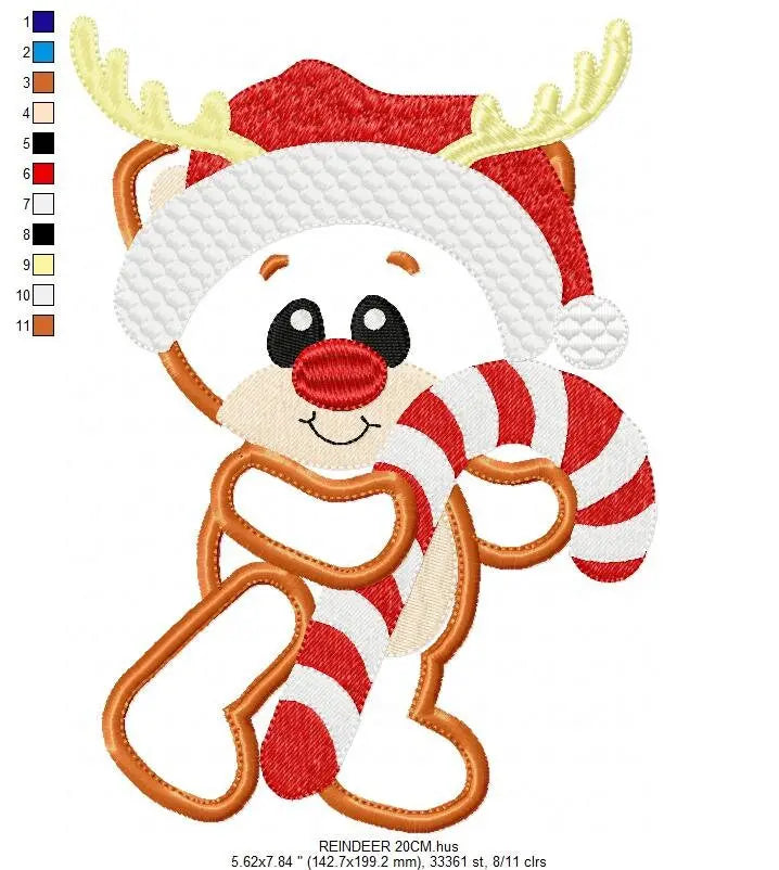 Rudolf Reindeer Embroidery Design - Xmas embroidery designs machine embroidery pattern - Christmas Holiday embroidery file instant download Marcia Embroidery