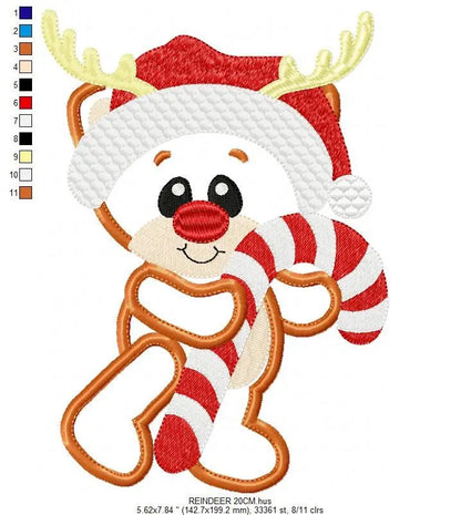 Rudolf Reindeer Embroidery Design - Xmas embroidery designs machine embroidery pattern - Christmas Holiday embroidery file instant download Marcia Embroidery
