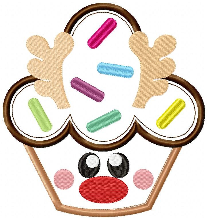 Rudolf Reindeer Embroidery Design - Xmas Cupcake embroidery designs machine embroidery pattern - Holiday embroidery file instant download Marcia Embroidery