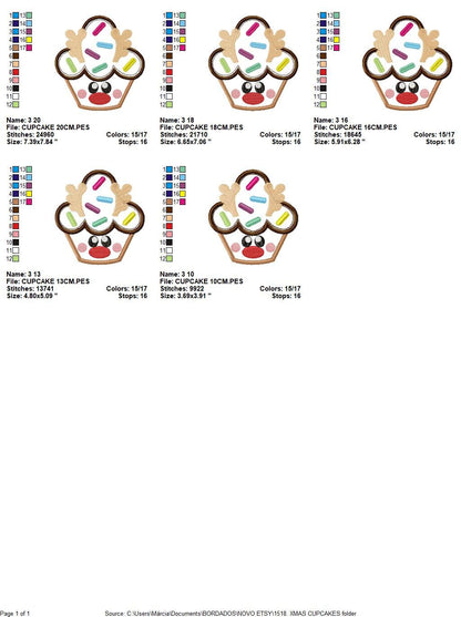 Rudolf Reindeer Embroidery Design - Xmas Cupcake embroidery designs machine embroidery pattern - Holiday embroidery file instant download Marcia Embroidery