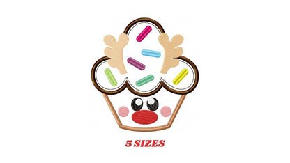Rudolf Reindeer Embroidery Design - Xmas Cupcake embroidery designs machine embroidery pattern - Holiday embroidery file instant download Marcia Embroidery