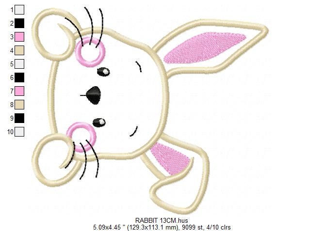 Bunny embroidery design - Rabbit embroidery designs machine embroidery pattern - Baby boy embroidery file - Rabbit applique Easter download
