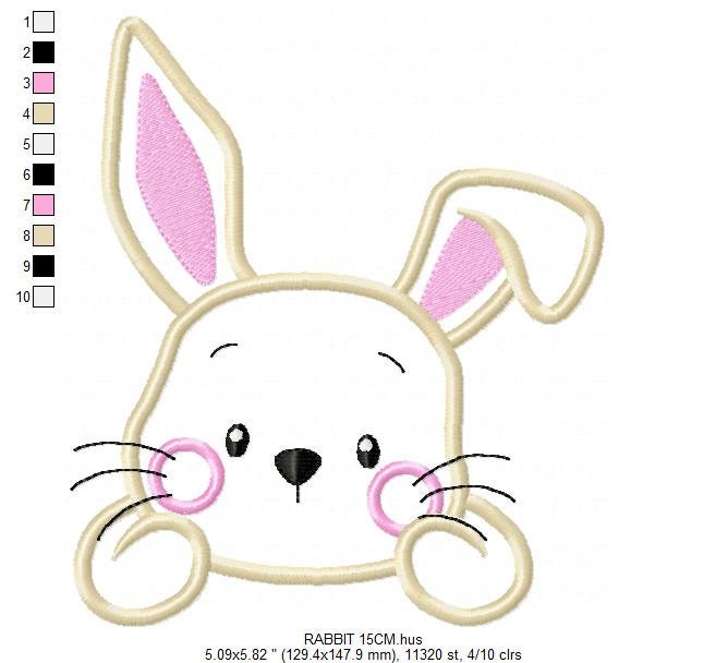 Bunny embroidery design - Rabbit embroidery designs machine embroidery pattern - Baby boy embroidery file - Rabbit applique Easter download